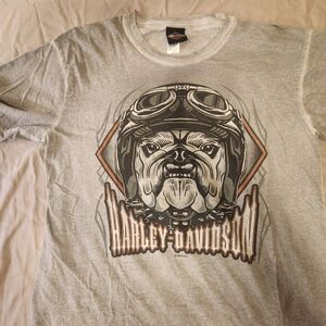 Harley-Davidson Light Gray Bulldog Graphic Tee
